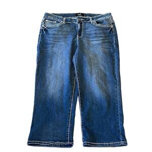 Earl Plus Size Cropped Embroidered Back Pocket Jeans Size 16